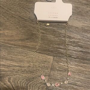 FREE with purchase NWTLC Lauren Conrad Gold Necklace with Pink Accents